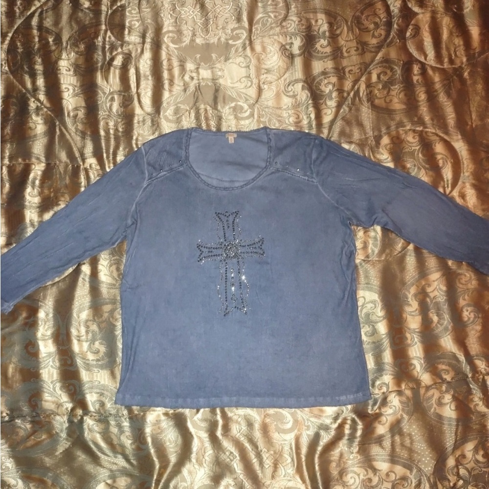 Reba Blue Knit Top